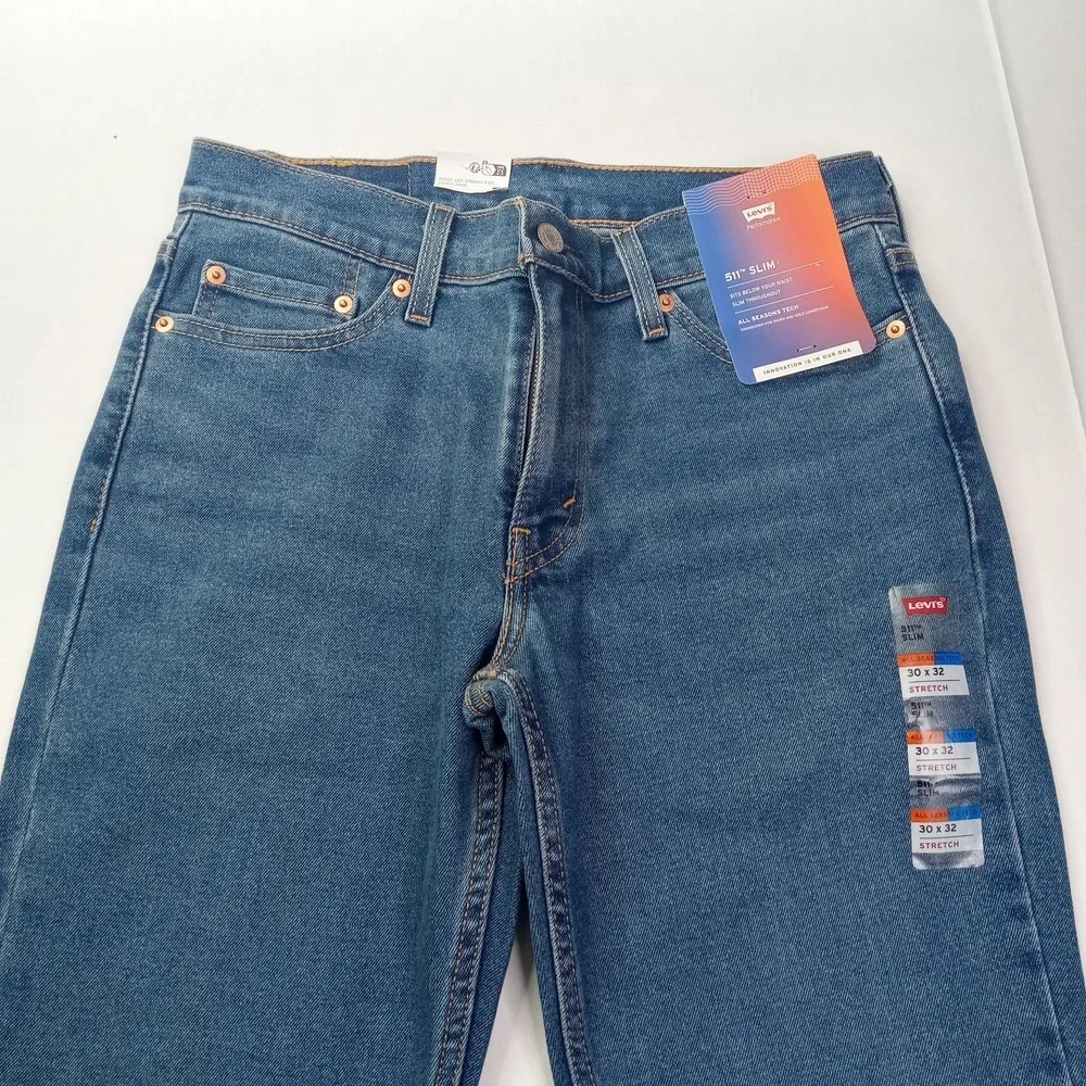 Levi's 511 Slim Fit Jeans Men's 30x32 Blue‎ Stretch Slim Throughout Cotton
